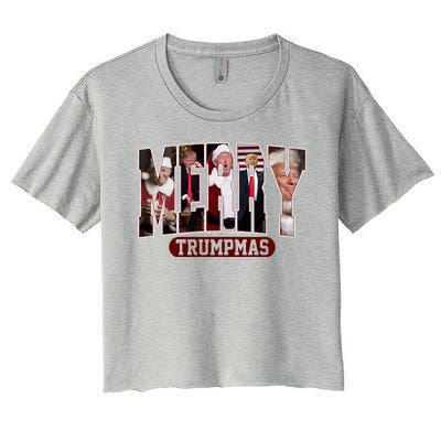 Merry Trumpmas Donald Trump Christmas Women's Crop Top Tee