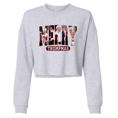 Merry Trumpmas Donald Trump Christmas Cropped Pullover Crew