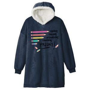 Monday Tuesday Days Of The Week Teacher Hooded Wearable Blanket