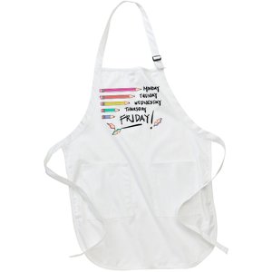 Monday Tuesday Days Of The Week Teacher Full-Length Apron With Pockets