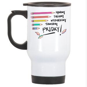 Monday Tuesday Days Of The Week Teacher Stainless Steel Travel Mug