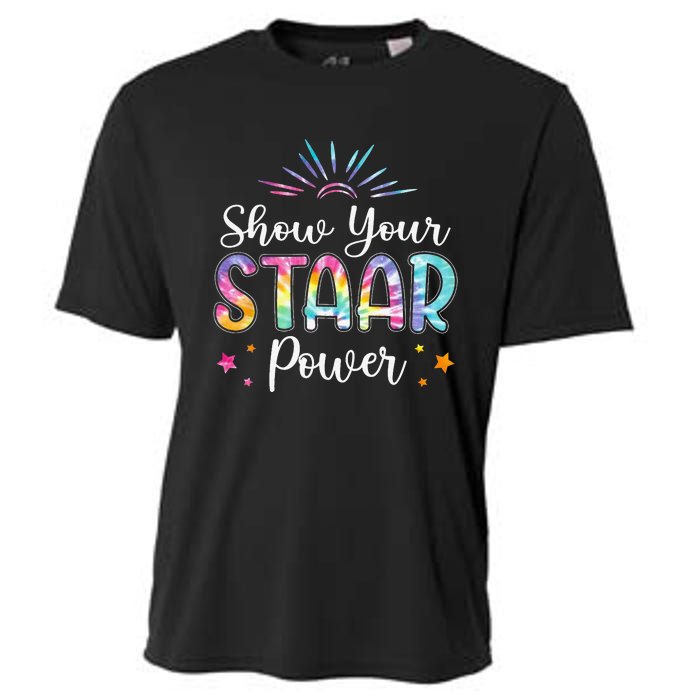 Motivational Testing Day Teacher Show Your STAAR Power Cooling Performance Crew T-Shirt