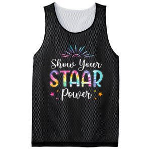 Motivational Testing Day Teacher Show Your STAAR Power Mesh Reversible Basketball Jersey Tank