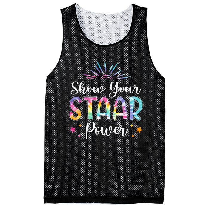 Motivational Testing Day Teacher Show Your STAAR Power Mesh Reversible Basketball Jersey Tank