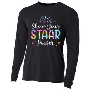 Motivational Testing Day Teacher Show Your STAAR Power Cooling Performance Long Sleeve Crew