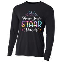 Motivational Testing Day Teacher Show Your STAAR Power Cooling Performance Long Sleeve Crew