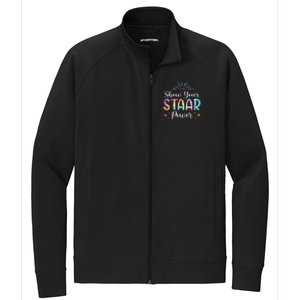 Motivational Testing Day Teacher Show Your STAAR Power Stretch Full-Zip Cadet Jacket