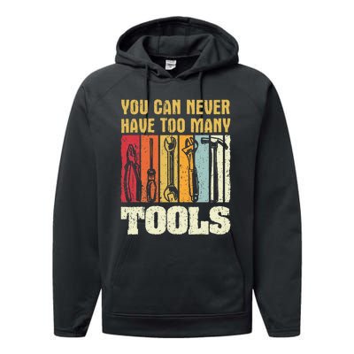 Mechanic Tool Design Funny Gift Craftsman Performance Fleece Hoodie