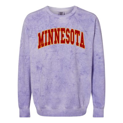 Minnesota Throwback Design Print Classic Colorblast Crewneck Sweatshirt