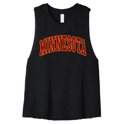 Minnesota Throwback Design Print Classic Women's Racerback Cropped Tank