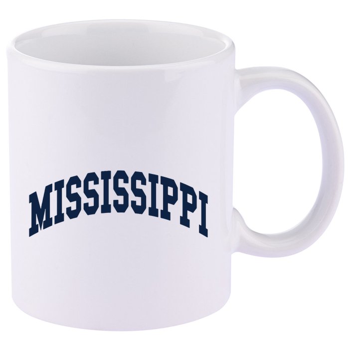 Mississippi Throwback Design Classic 11oz C Handle Ceramic Mug