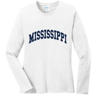 Mississippi Throwback Design Classic Ladies Long Sleeve Shirt