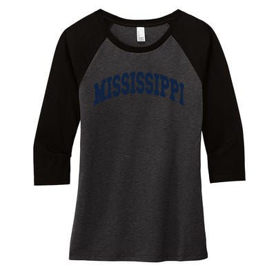 Mississippi Throwback Design Classic Women's Tri-Blend 3/4-Sleeve Raglan Shirt