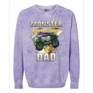 Monster Truck Dad Monster Truck Are My Jam Truck Lovers Colorblast Crewneck Sweatshirt