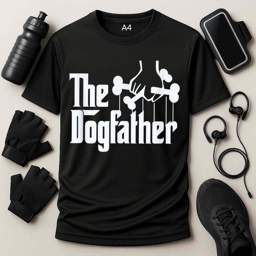 Men The Dogfather Dachshund Funny Father Gift Cooling Performance Crew T-Shirt