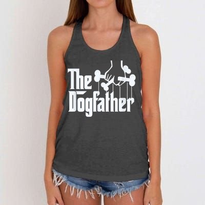 Men The Dogfather Dachshund Funny Father Gift Women's Knotted Racerback Tank