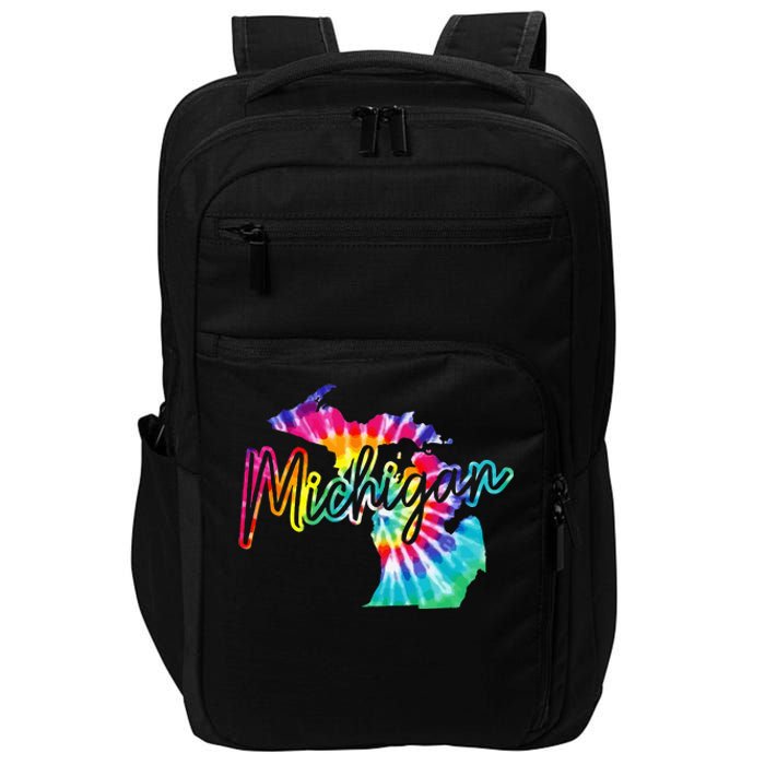 Michigan Tie Dye State Map Pride Hippie Vintage Retro Impact Tech Backpack