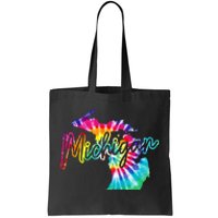 Michigan Tie Dye State Map Pride Hippie Vintage Retro Tote Bag