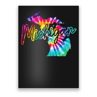 Michigan Tie Dye State Map Pride Hippie Vintage Retro Poster