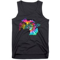 Michigan Tie Dye State Map Pride Hippie Vintage Retro Tank Top