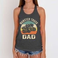 Monster Truck Dad Retro Vintage Monster Truck Women's Knotted Racerback Tank