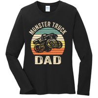 Monster Truck Dad Retro Vintage Monster Truck Ladies Long Sleeve Shirt