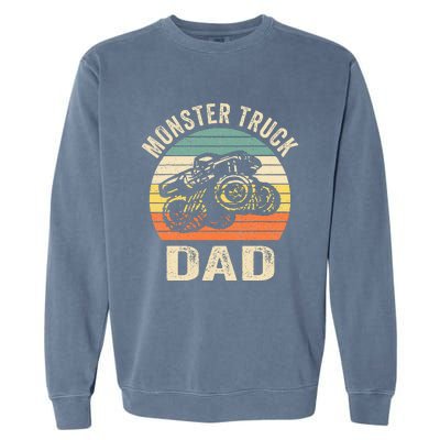 Monster Truck Dad Retro Vintage Monster Truck Garment-Dyed Sweatshirt