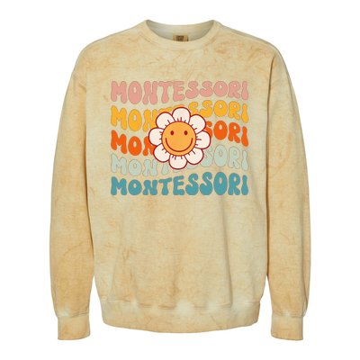 Montessori Teacher Daisy Colorful Colorblast Crewneck Sweatshirt