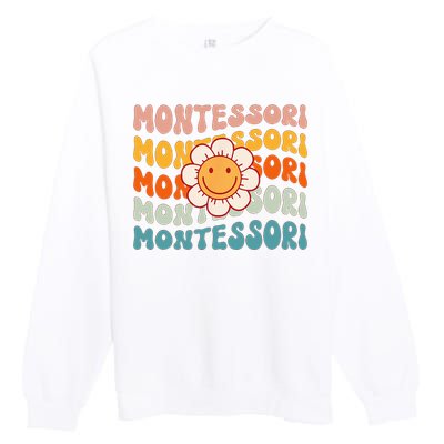 Montessori Teacher Daisy Colorful Premium Crewneck Sweatshirt