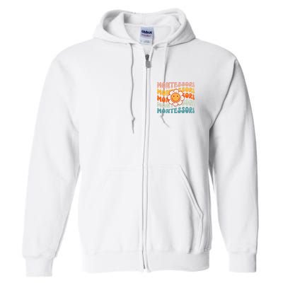 Montessori Teacher Daisy Colorful Full Zip Hoodie