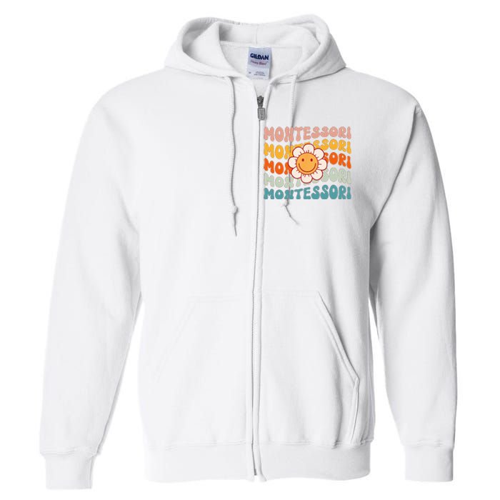 Montessori Teacher Daisy Colorful Full Zip Hoodie