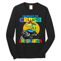 Monster Truck Dinosaur Im Ready To Crush Kindergarten Long Sleeve Shirt