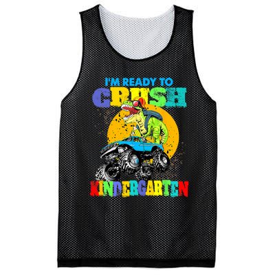 Monster Truck Dinosaur Im Ready To Crush Kindergarten Mesh Reversible Basketball Jersey Tank