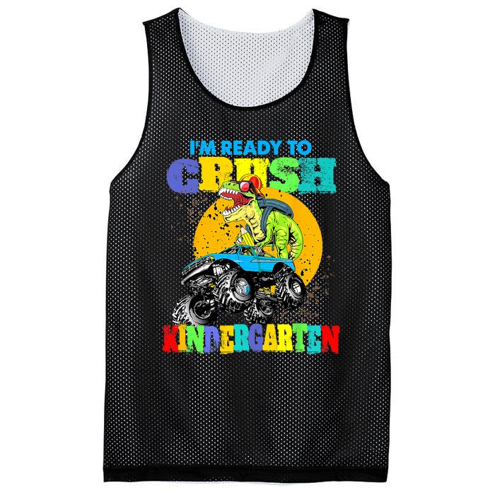 Monster Truck Dinosaur Im Ready To Crush Kindergarten Mesh Reversible Basketball Jersey Tank