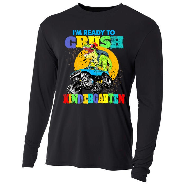 Monster Truck Dinosaur Im Ready To Crush Kindergarten Cooling Performance Long Sleeve Crew