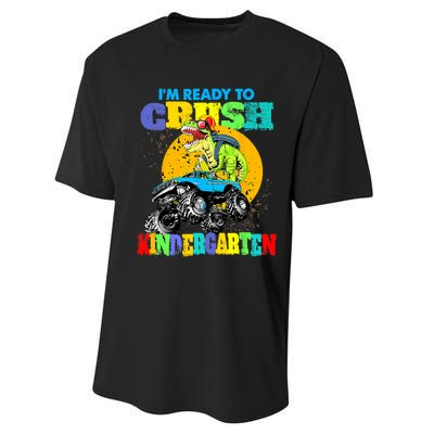 Monster Truck Dinosaur Im Ready To Crush Kindergarten Performance Sprint T-Shirt