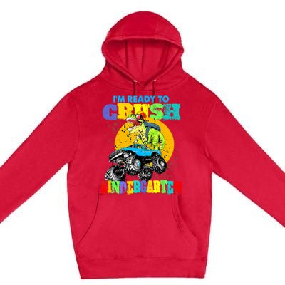 Monster Truck Dinosaur Im Ready To Crush Kindergarten Premium Pullover Hoodie