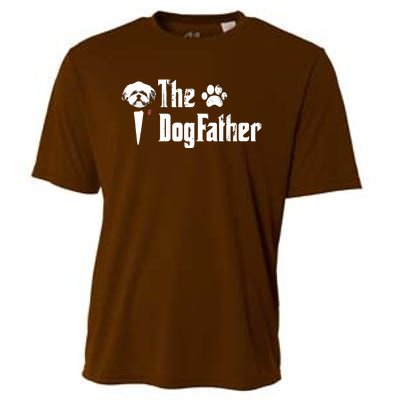 Men The Dogfather Shih Tzu Dog Dad Fathers Day Gift Cooling Performance Crew T-Shirt