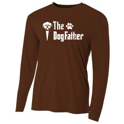 Men The Dogfather Shih Tzu Dog Dad Fathers Day Gift Cooling Performance Long Sleeve Crew