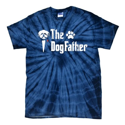 Men The Dogfather Shih Tzu Dog Dad Fathers Day Gift Tie-Dye T-Shirt