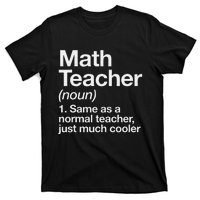 Math Teacher Definition Funny Back To School First Day T-Shirt