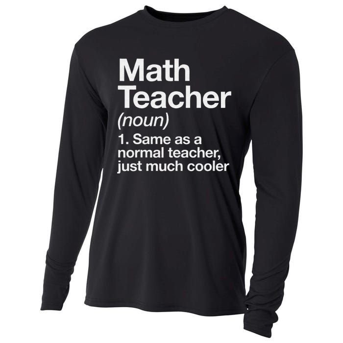 Math Teacher Definition Funny Back To School First Day Cooling Performance Long Sleeve Crew