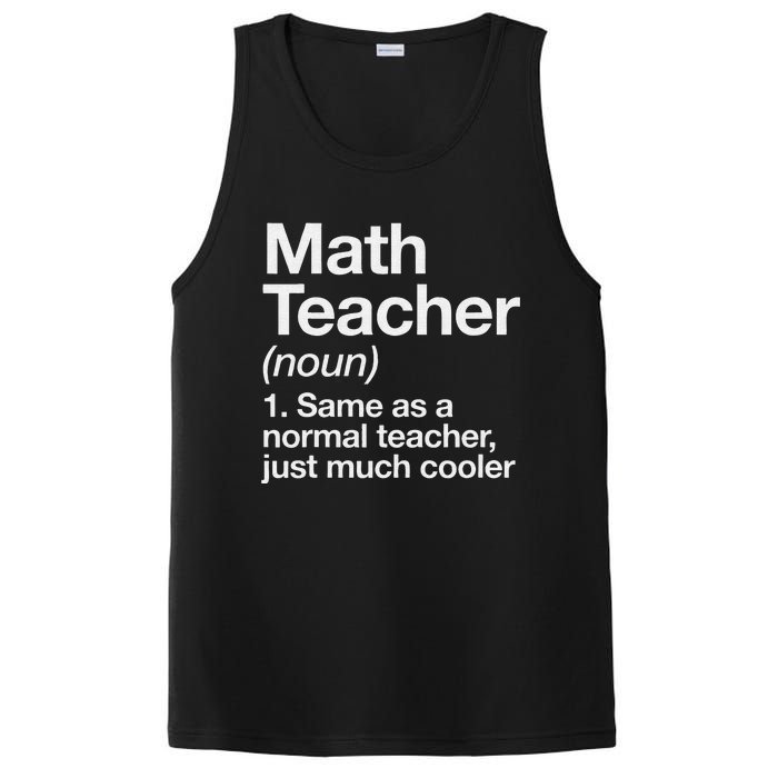 Math Teacher Definition Funny Back To School First Day PosiCharge Competitor Tank