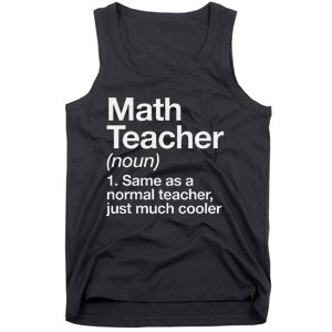 Math Teacher Definition Funny Back To School First Day Tank Top