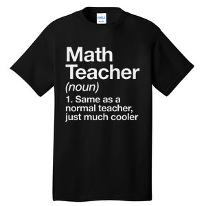 Math Teacher Definition Funny First Day Back To School Tall T-Shirt