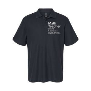 Math Teacher Definition Funny First Day Back To School Softstyle Adult Sport Polo