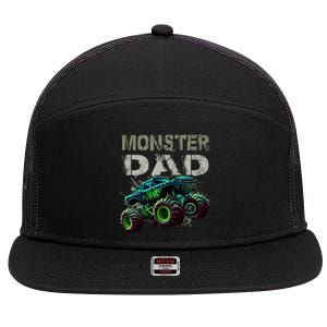 Monster Truck Dad Family Matching Monster Truck Lovers 7 Panel Mesh Trucker Snapback Hat