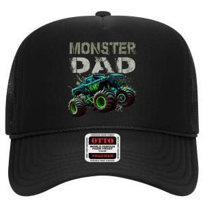 Monster Truck Dad Family Matching Monster Truck Lovers High Crown Mesh Back Trucker Hat