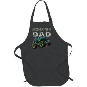 Monster Truck Dad Family Matching Monster Truck Lovers Full-Length Apron With Pockets