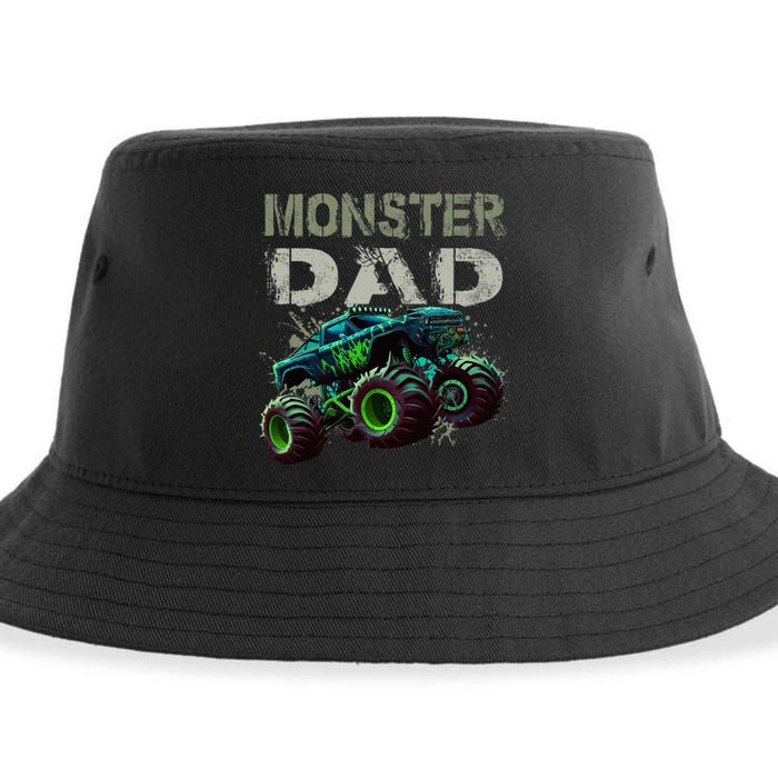 Monster Truck Dad Family Matching Monster Truck Lovers Sustainable Bucket Hat